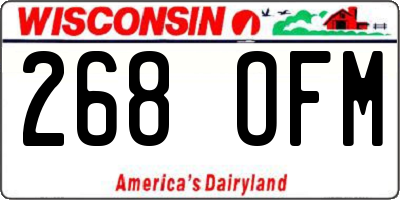 WI license plate 268OFM
