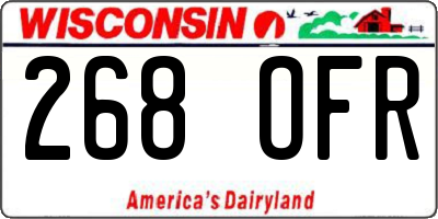 WI license plate 268OFR