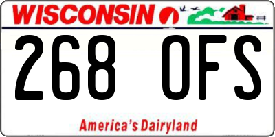 WI license plate 268OFS