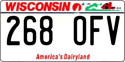 WI license plate 268OFV