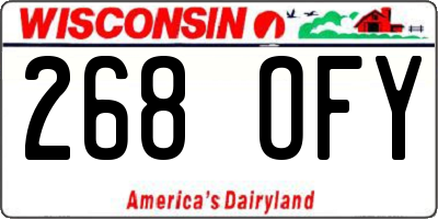 WI license plate 268OFY