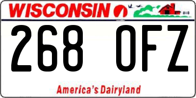 WI license plate 268OFZ