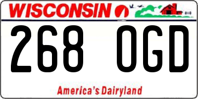 WI license plate 268OGD