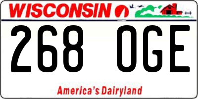 WI license plate 268OGE