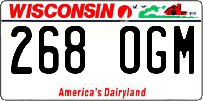 WI license plate 268OGM