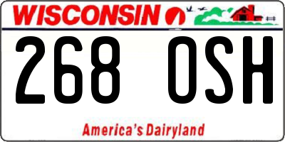 WI license plate 268OSH