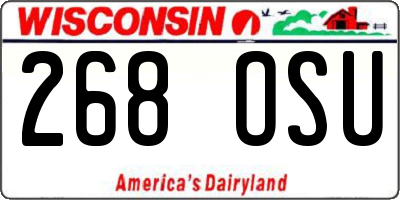WI license plate 268OSU