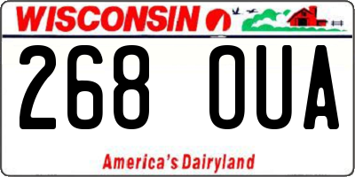WI license plate 268OUA