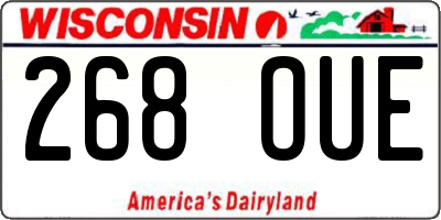 WI license plate 268OUE