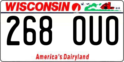 WI license plate 268OUO