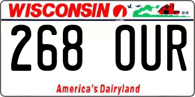 WI license plate 268OUR