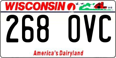WI license plate 268OVC