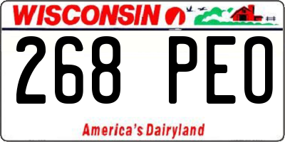 WI license plate 268PEO
