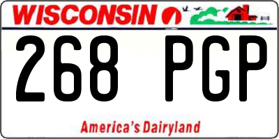 WI license plate 268PGP