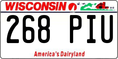 WI license plate 268PIU