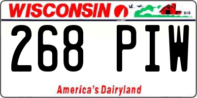 WI license plate 268PIW