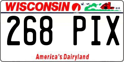 WI license plate 268PIX