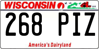 WI license plate 268PIZ
