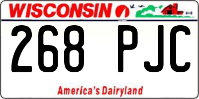 WI license plate 268PJC