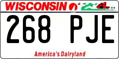 WI license plate 268PJE