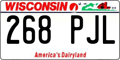 WI license plate 268PJL
