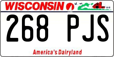 WI license plate 268PJS