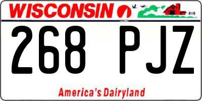 WI license plate 268PJZ