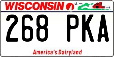 WI license plate 268PKA