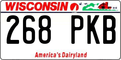 WI license plate 268PKB