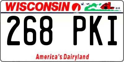 WI license plate 268PKI