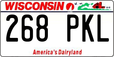 WI license plate 268PKL