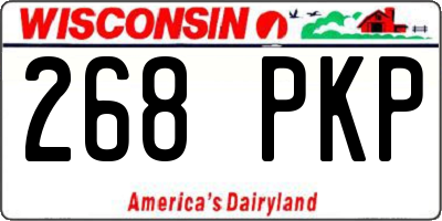 WI license plate 268PKP