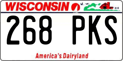 WI license plate 268PKS