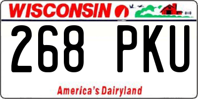 WI license plate 268PKU