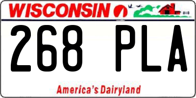 WI license plate 268PLA