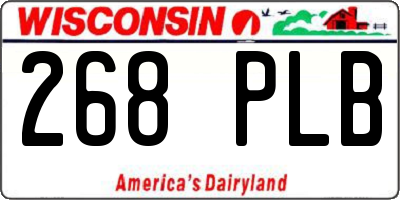 WI license plate 268PLB