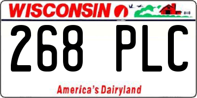 WI license plate 268PLC