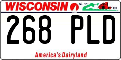 WI license plate 268PLD