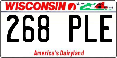 WI license plate 268PLE