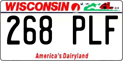 WI license plate 268PLF