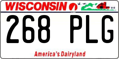 WI license plate 268PLG