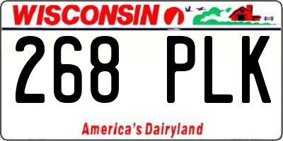 WI license plate 268PLK