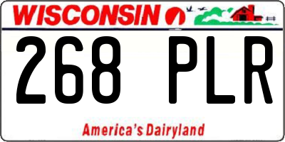 WI license plate 268PLR