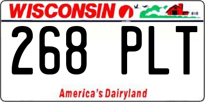 WI license plate 268PLT