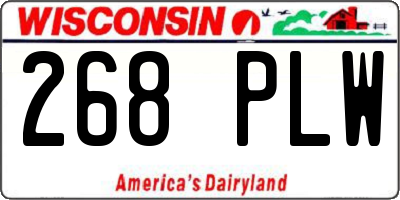 WI license plate 268PLW