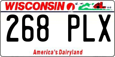 WI license plate 268PLX