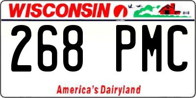 WI license plate 268PMC