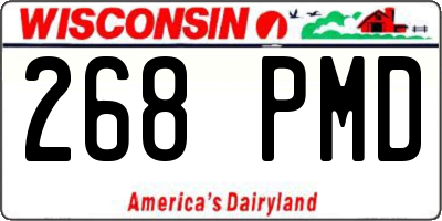 WI license plate 268PMD