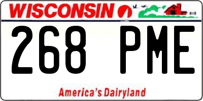 WI license plate 268PME