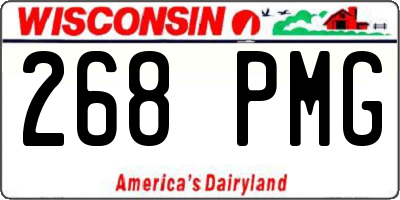 WI license plate 268PMG